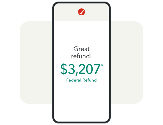 A phone displays a great tax refund amount