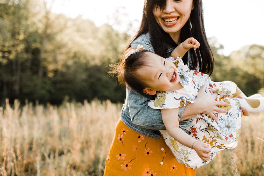 asian mother and her child