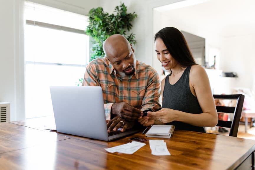 Couple preparing their tax return