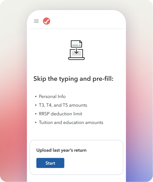 The TurboTax mobile app UI with “Here’s your slips we imported from the CRA” headline.